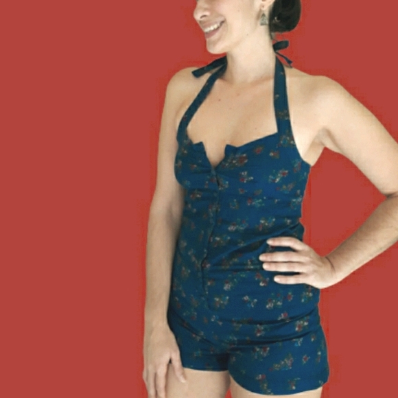 Other - VTG HANDMADE BLUE ROMPER